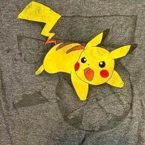 Pokemon Pikachu Shirt Short Sleeve Gray Unisex used